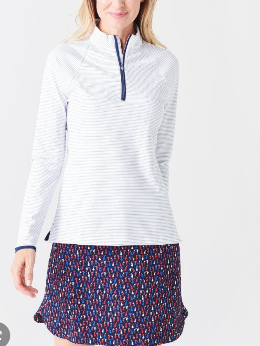 Peter Millar Crown Sport Metallic Stripe Quarter Zip Pullover